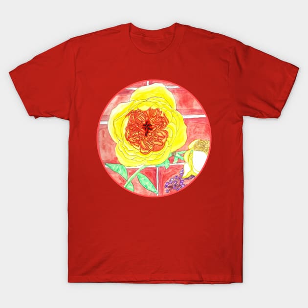 Reid Hall Rose Watercolor T-Shirt by okhismakingart_